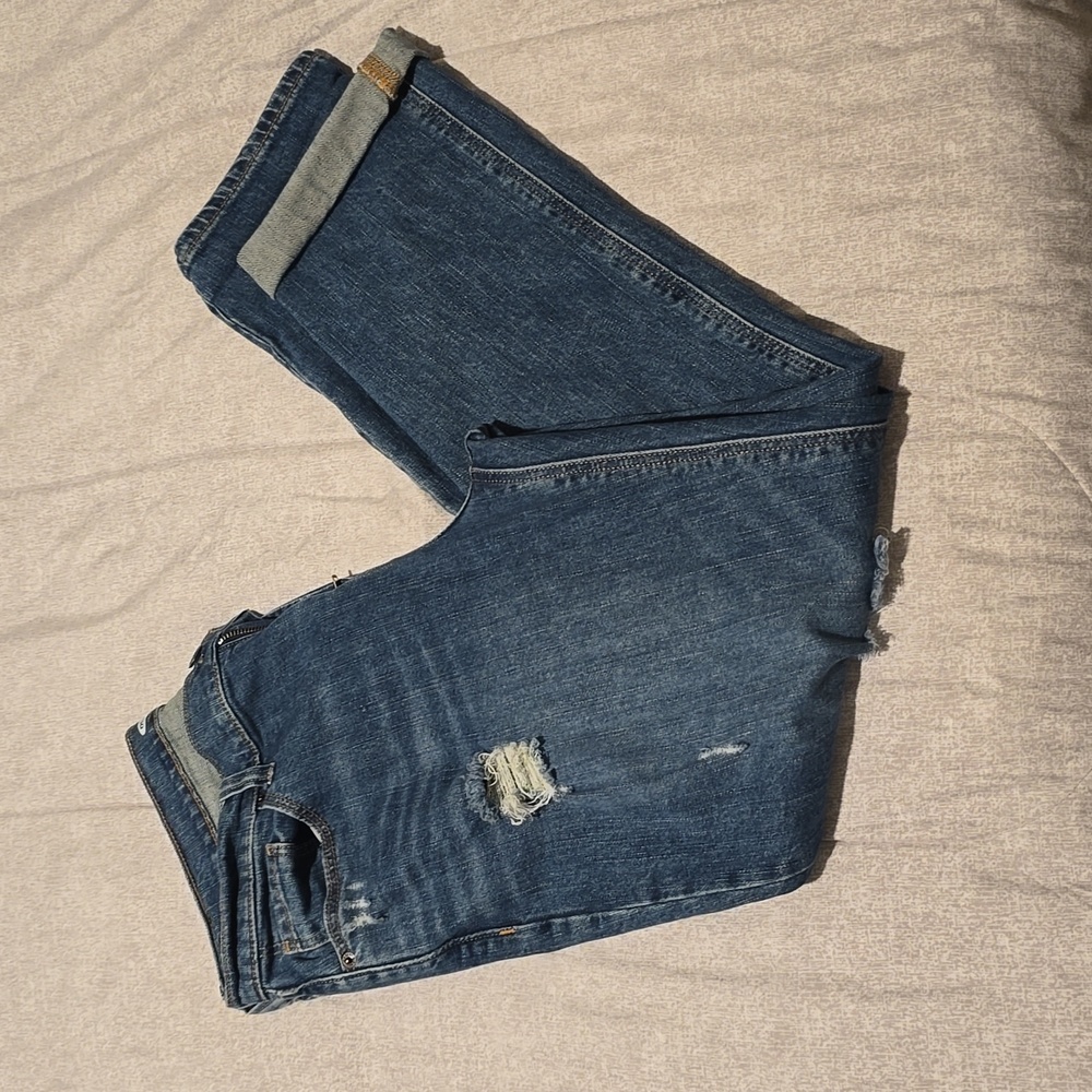 Old Navy ripped jeans size 8.  Boyfriend mid rise.